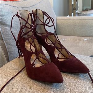 Vince Camuto suede lace up pumps